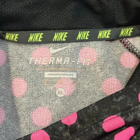 Nike girls black and pink polka-dot hooded sweatshirt size xl - Picture 4 of 5